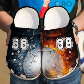 Volleyball Personalized Fire Crocs Crocband Clog Robinplacefabrics