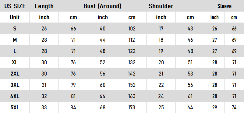 hoodie-size-chart