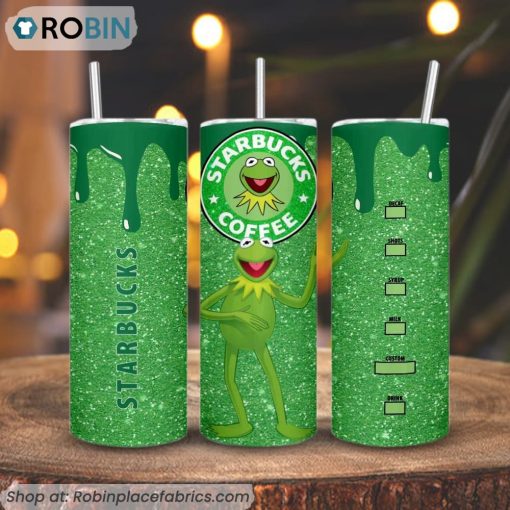 Kermit The Frog Starbucks Coffee D Printed Skinny Tumbler Muppet