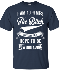 I am 10 times the bitch you could ever hope to be now run along tshirt, tank, hoodie