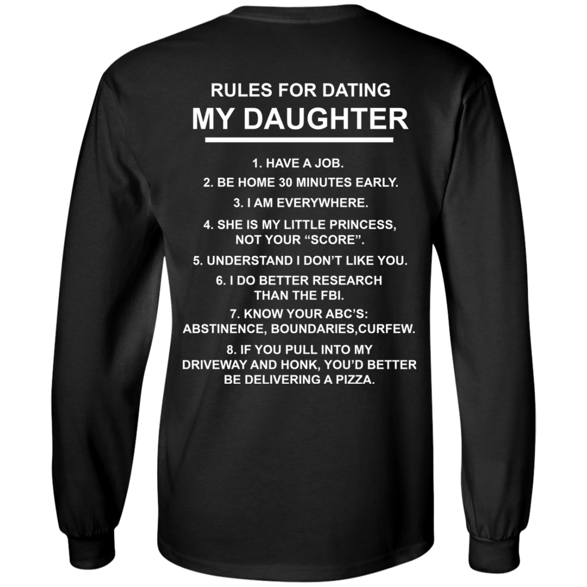 10 rules of dating my daughter t shirt