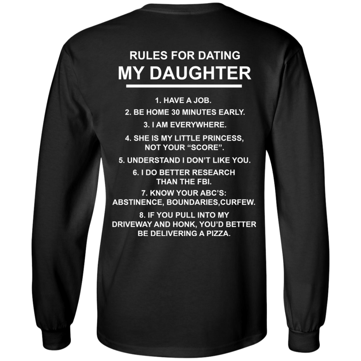 T Shirt Rules For Dating My Daughter Rules For Dating My