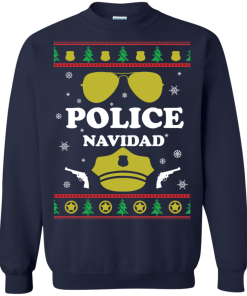 Police Navidad Christmas Sweater, Tshirt, Long Sleeve