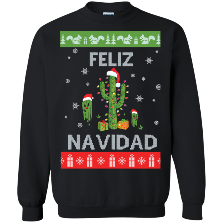 Feliz Navidad Christmas Sweater, Tshirt, Long Sleeve