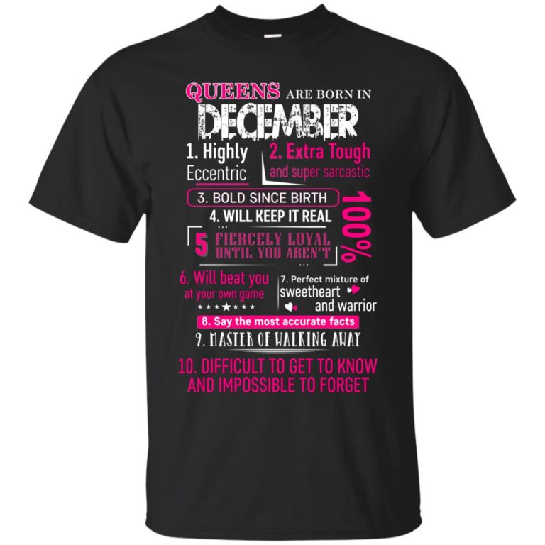 10 Reasons Queens are born in December t shirt, tank, hoodie