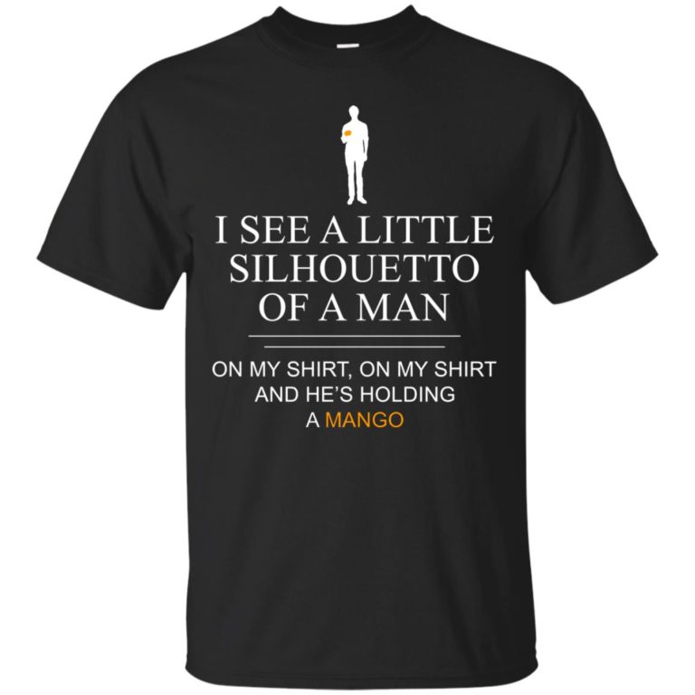 I see a little silhouetto of a man with mango t shirt, tank top, hoodie
