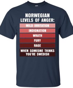 Norwegian levels of anger T shirt, Ls, Hoodie