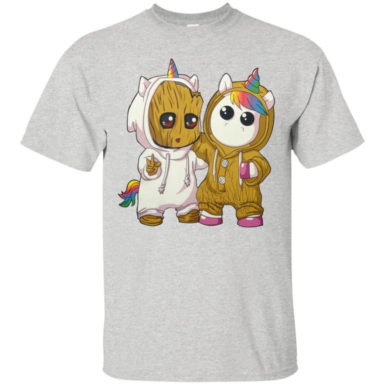 Baby groot and baby unicorn shirt