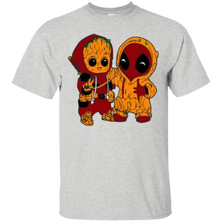 Baby groot and baby deadpool shirt