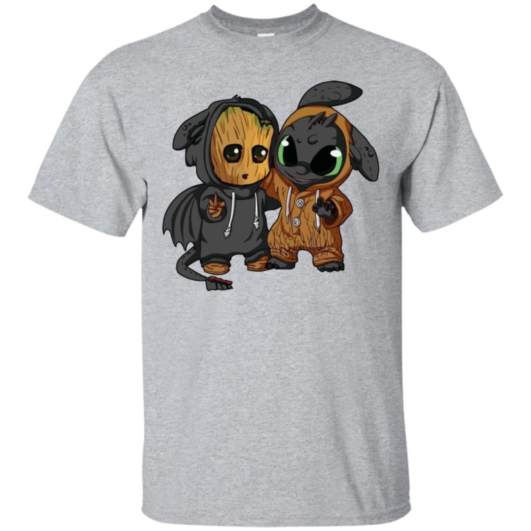 Baby groot and toothless shirt