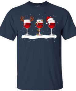 Wine Glass Christmas T shirt, Ls, Hoodie