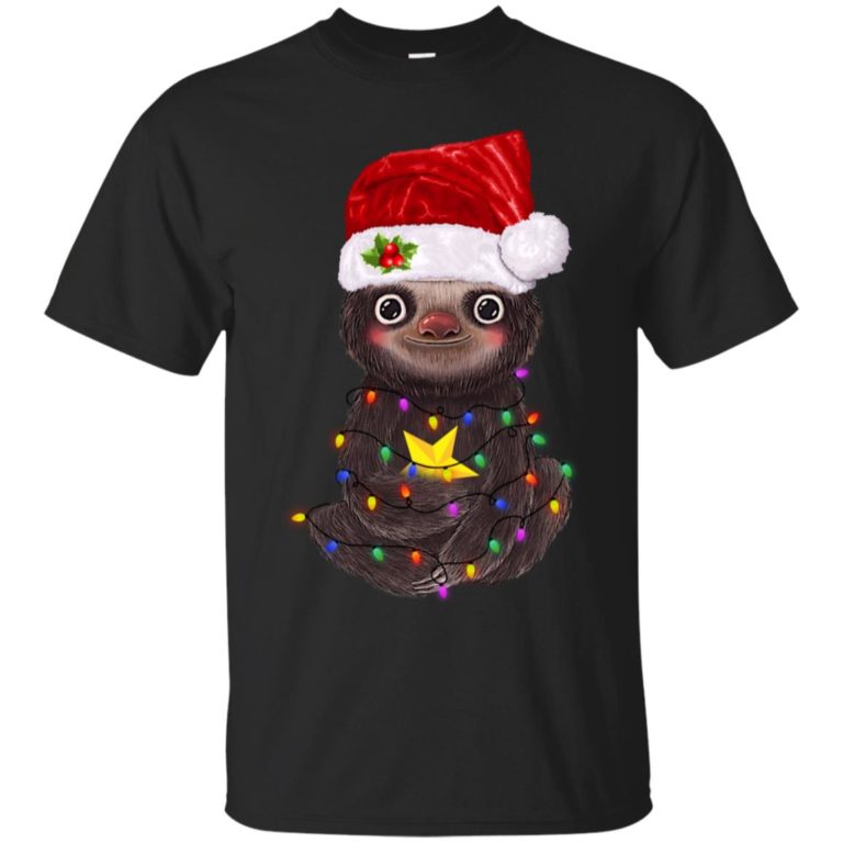 Sloth Christmas Light T shirt, Ls, Hoodie