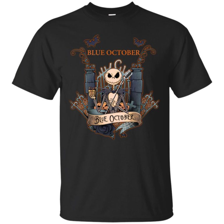 Jack Skellington Blue October T shirt, Ls, Hoodie