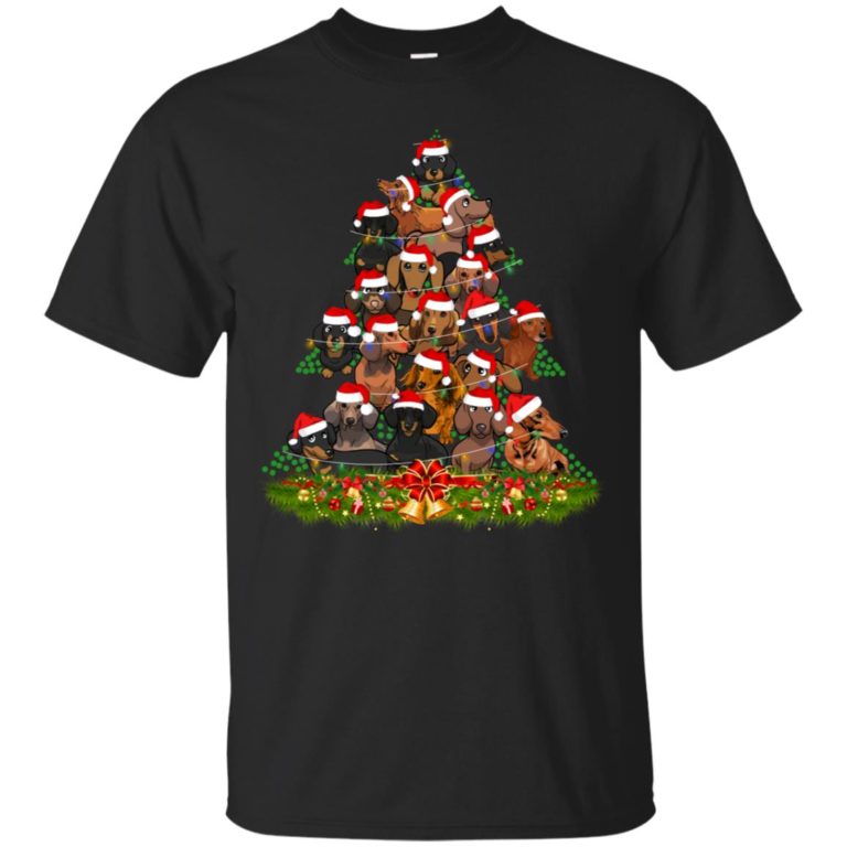 Dachshund Christmas Tree Sweater, T shirt, LS, Hoodie