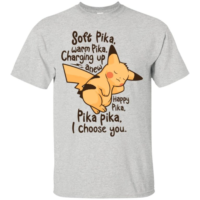 Pikachu soft Pika warm Pika charging up anew happy Pika t shirt, ls, hoodie