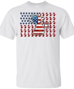 Cat and Wine American Flag T shirt, Tank, Hoodie