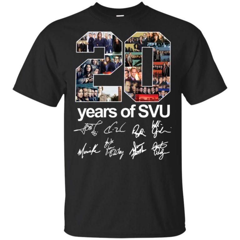 20 years of SVU Law & Order all signatures t shirt, long sleeve