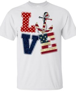 Love anchor with American flag t shirt, tank, hoodie
