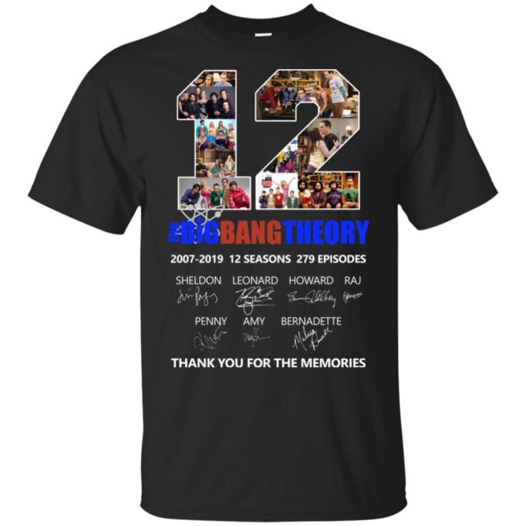 The Bigbang Theory 12 seasons 279 episodes thank you for the memories t shirt, tank top, hoodie