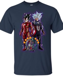 Son Goku and Vegeta Marvel Avengers Captain and Iron Man Endgame T shirt, Tank top, Hoodie