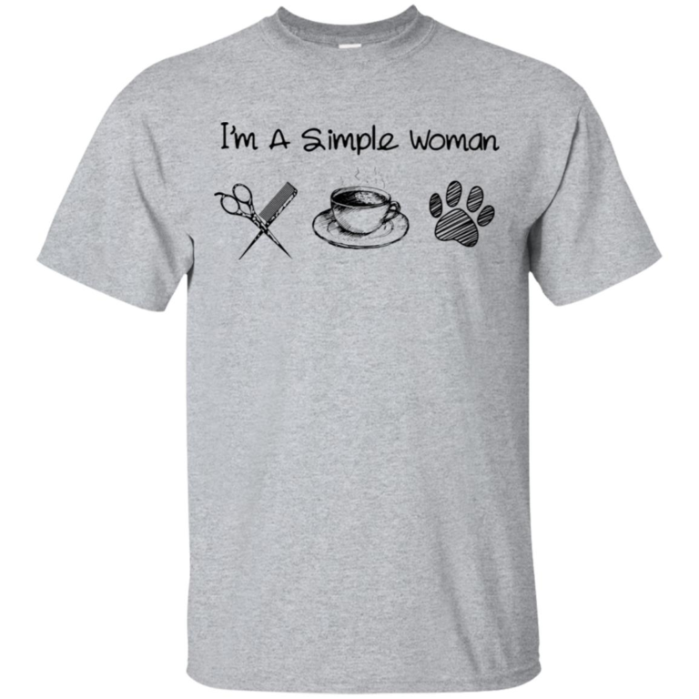 I’m a simple woman love hairstylist coffee paw dog hoodie, t shirt