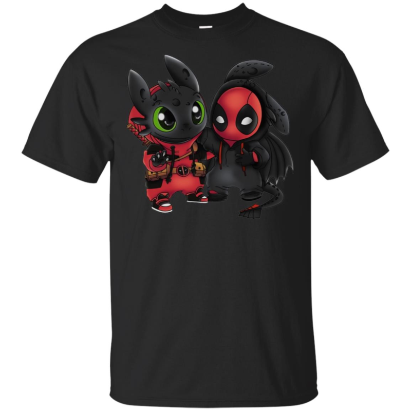 Toothless and Deadpool hoodie, t shirt