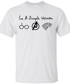 I’m a simple woman love Harry Potter Avengers Game of Thrones t shirt, tank, hoodie