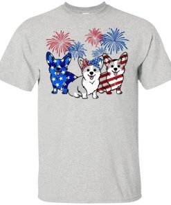 4th Of July Three Corgi American Flag hoodie, t shirt