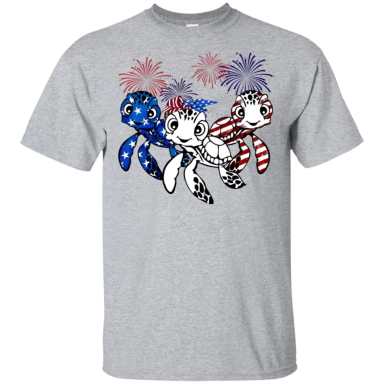 Independence day 4th of July Turtles American flag hoodie, t shirt