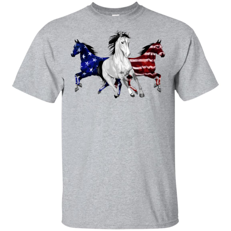 Independence day 4th of July Horse American flag hoodie, t shirt