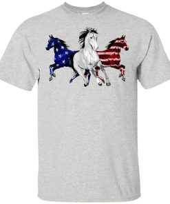 Independence day 4th of July Horse American flag hoodie, t shirt