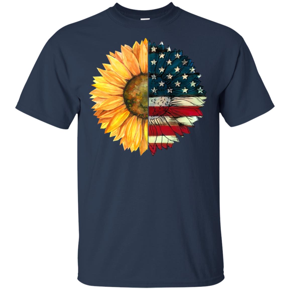 4th of July Sunflower American flag hoodie, t shirt - RobinPlaceFabrics