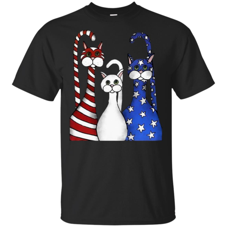 Independence day 4th of July Cat beauty America flag hoodie, t shirt
