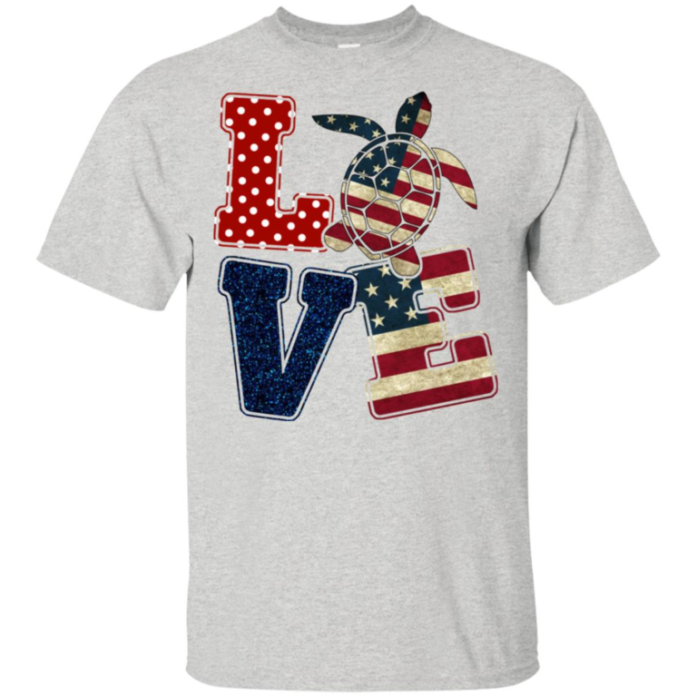 Love turtle American flag t shirt, tank, hoodie