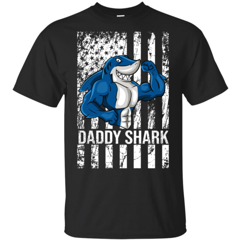 Daddy shark American flag hoodie, t shirt