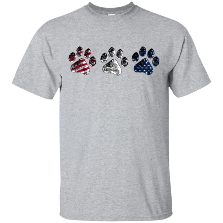 4th of July Dog paw American flag hoodie, t shirt