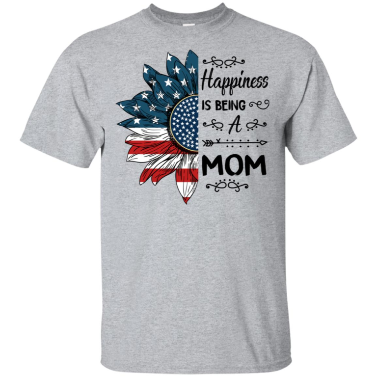 Sunflower American flag happiness is being a mom hoodie, t shirt