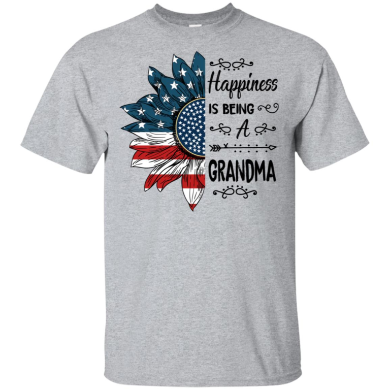 Sunflower American flag happiness is being a grandma hoodie, t shirt