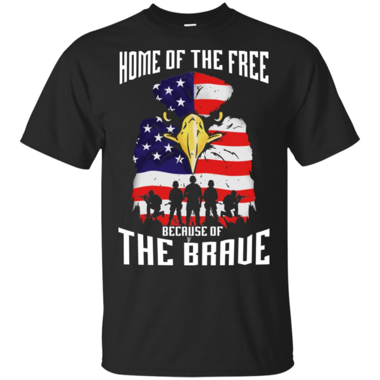 Bald eagle – Home of the free because of the brave hoodie, t-shirt
