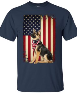 German shepherd American flag shirt