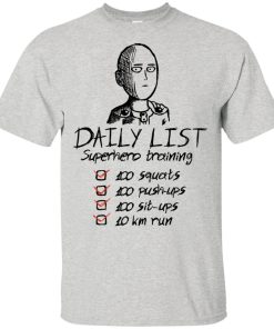 Saitama Daily list superhero training hoodie, t shirt Saitama Daily list superhero training hoodie, t shirt