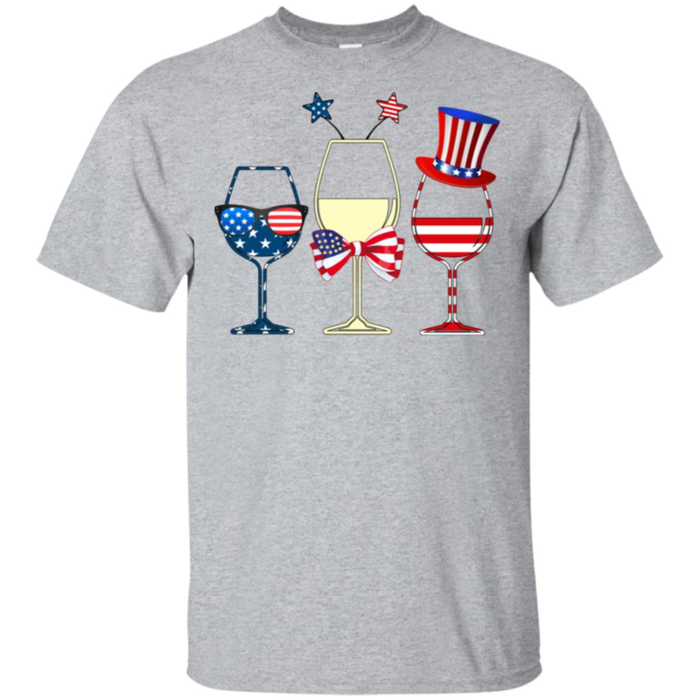 4th July independence day wine American flag hoodie, t shirt