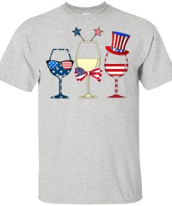 4th July independence day wine American flag hoodie, t shirt