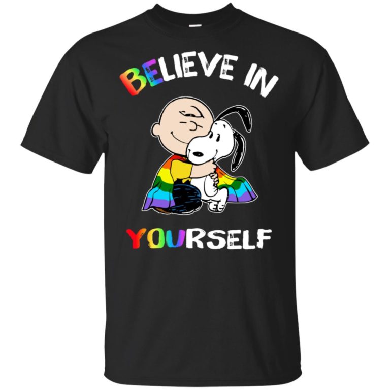 Lgbt Snoopy and Charlie Brown believe in yourself shirt