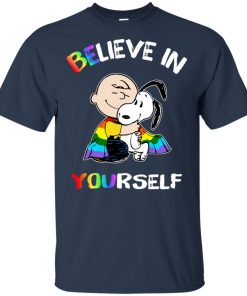 Lgbt Snoopy and Charlie Brown believe in yourself shirt