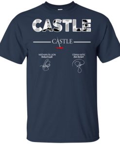 Castle TV series – Nathan Fillion and Stana Katic signatures shirt