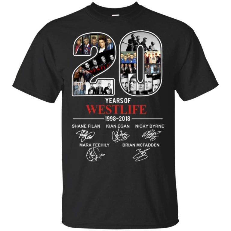 20 years of Westlife 1998-2018 signatures shirt