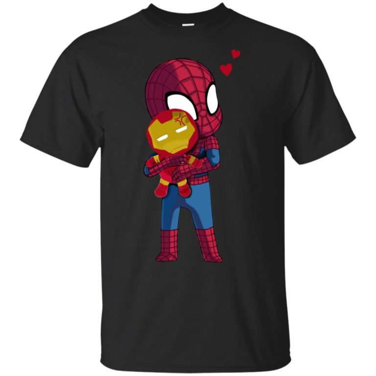 Spider Man Hug baby Iron Man hoodie, ls, t shirt