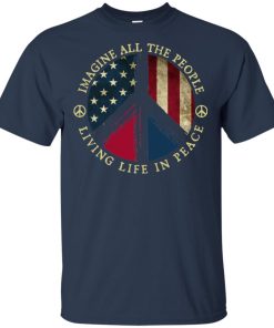 Peace sign Imagine all the people living life in peace hoodie, ls, t shirt
