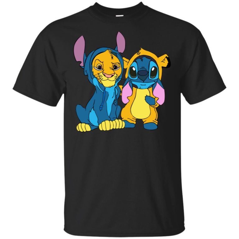 Baby Simba and Stitch best friend hoodie, ls, t shirt